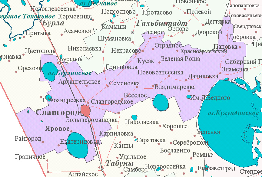 Карта немецкого национального района алтайского края