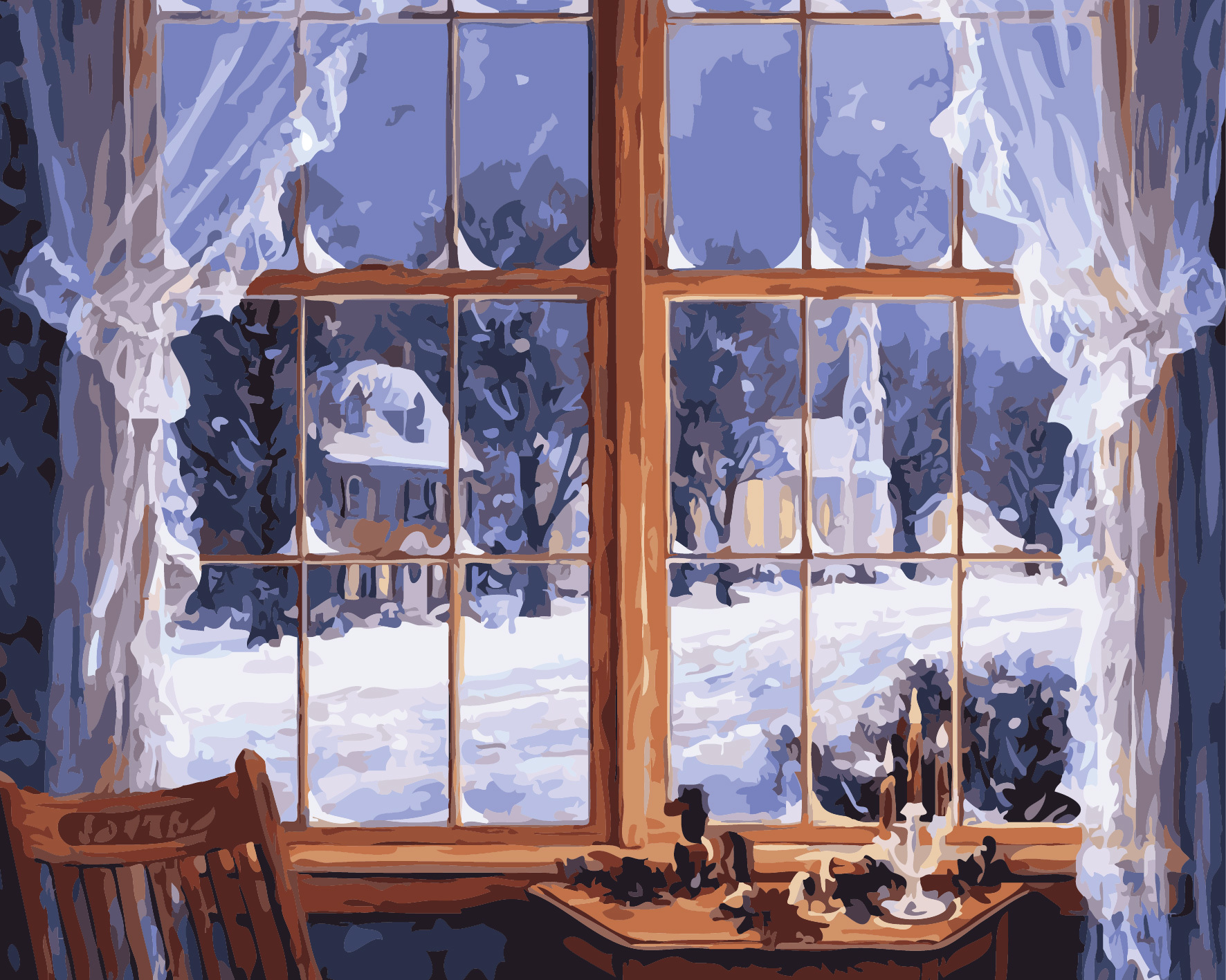 Новый день в мое окно. Randy van Beek картины зима. Зимнее окно.