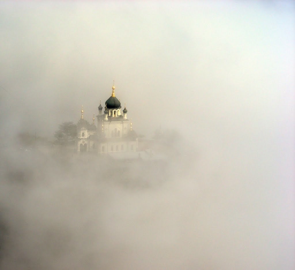 Елецкий Вознесенский собор в тумане фото